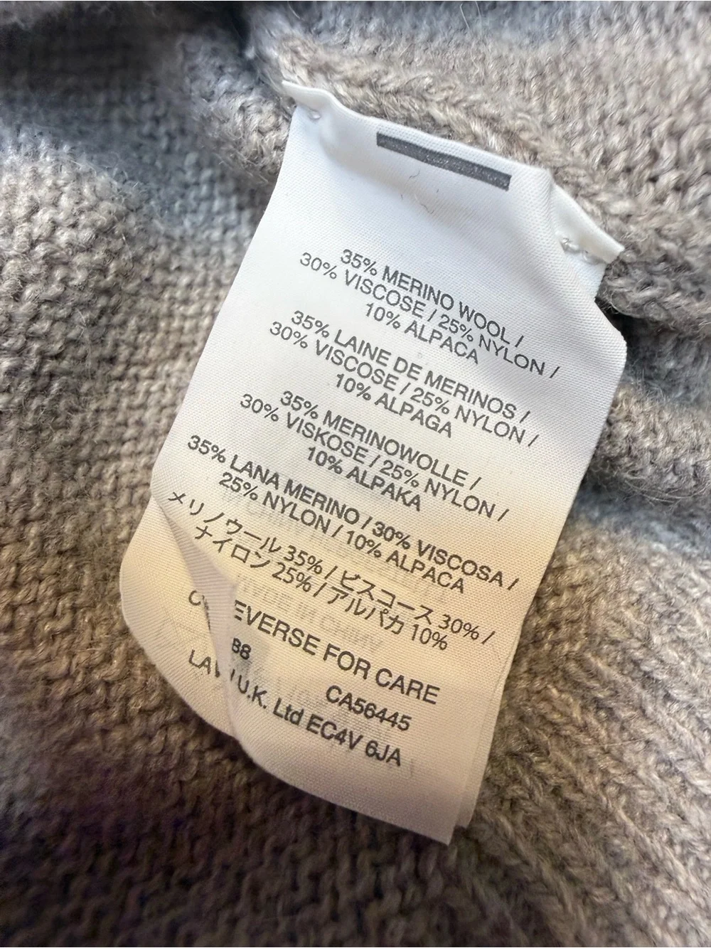 J.Crew Merino Wool Blend Men's Crewneck Sweater in Light Taupe-M